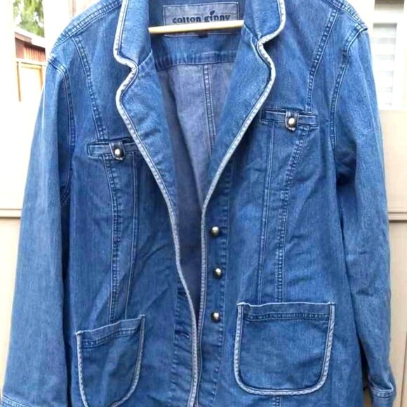 Vintage 90s Cotton Ginny Jean Jacket - Picture 1 of 6